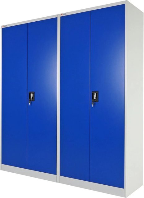 PROREGAL Werkstattschrank Elephant mit 2 Flügeltüren, abschließbar, Stahl, Blau/Lichtgrau, H: 180 cm, B: 80 cm, T: 40 cm - Bild 1