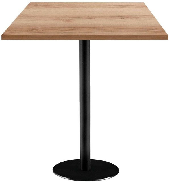 RestooTab Stehtisch Rome quadratisch in Eiche Natur mit schwarzem Gestell, B/T/H: 70 x 70 x 113 cm - Bild 1