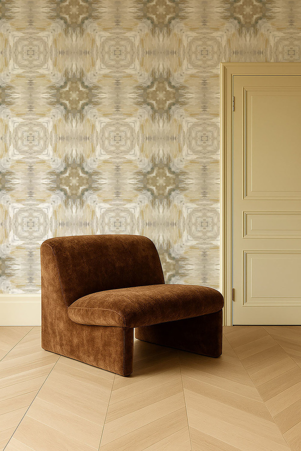 Clarke & Clarke Wallpaper Kalia Natural - Beige abstrakte Vlies Tapete modern - Bild 1