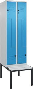 C+P Z-Spind Classic PLUS Sitzbank mit 4 Fächern und Sicherheits-Drehriegel, B/T/H: 212 x 60 x 81,5 cm - Bild 1