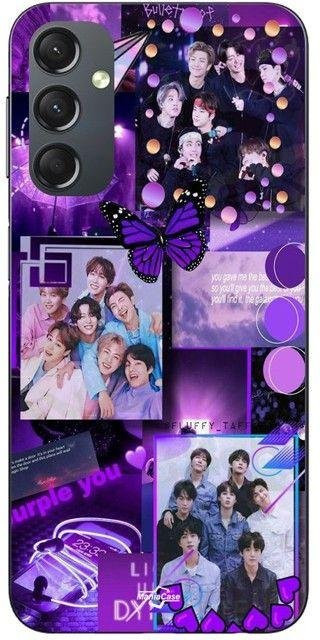 Maniacase Schutzhülle für Samsung Galaxy A24 in Violett im BTS Konzept - Bild 1