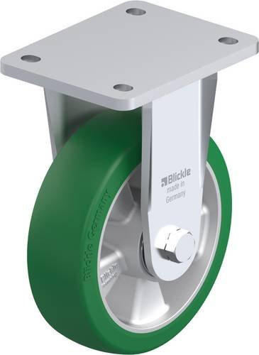 Blickle Bockrolle BO-ALST 160K in Silber und Grün mit 160 mm Rad-Durchmesser und 580 kg Tragfähigkeit - Bild 1
