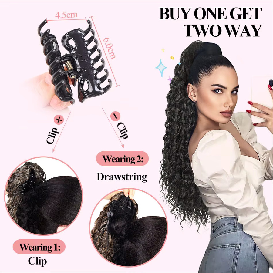 YAKIBEAUTY Pferdeschwanzverlängerung, synthetisch, gewellt, Damen - Bild 2