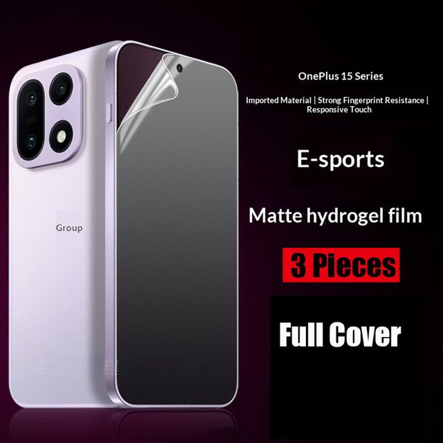 3er-Pack Hydrogel Displayschutzfolie OnePlus 15 Matt aus weichem TPU für volle Bildschirmabdeckung, Transparent - Bild 1