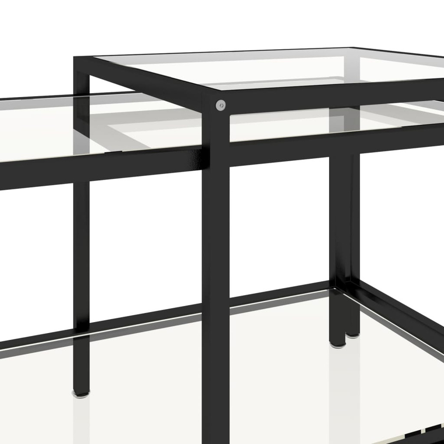 vidaXL Beistelltisch Set aus 2 Stück im Industrie-Stil aus Hartglas und Stahl, Transparent, B/T/H: 45 x 45 x 45 cm - Bild 5