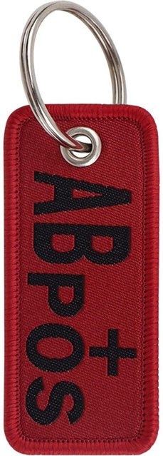 Schlüsselanhänger Blutgruppe, Gestickt, Schwarz, Unisex - Bild 1