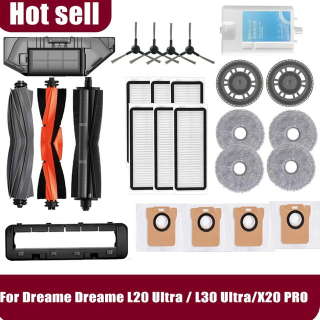Dreame Zubehör-Set für L20 Ultra, L20 Ultra Complete RLX41CE und L30 Ultra mit Hauptseitenbürsten, Mopptüchern, HEPA-Filtern und Staubbeuteln - Bild 1