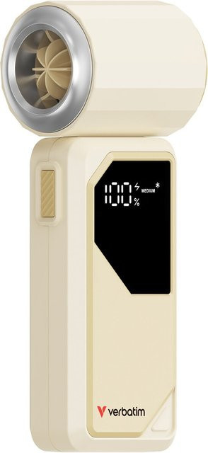 Verbatim Cool 'n' Go AirJet Mini-Ventilator in Beige mit LED-Anzeige und 4 Geschwindigkeiten - Bild 1