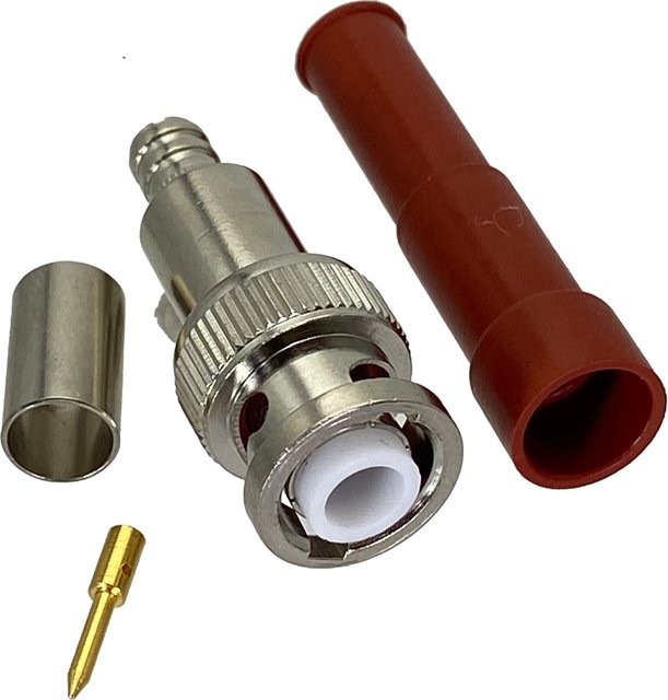 BNC-Hochspannungs-HF-Koaxialstecker MHV 3000V für RG59 RG62 RF-Kabel, Silber - Bild 1