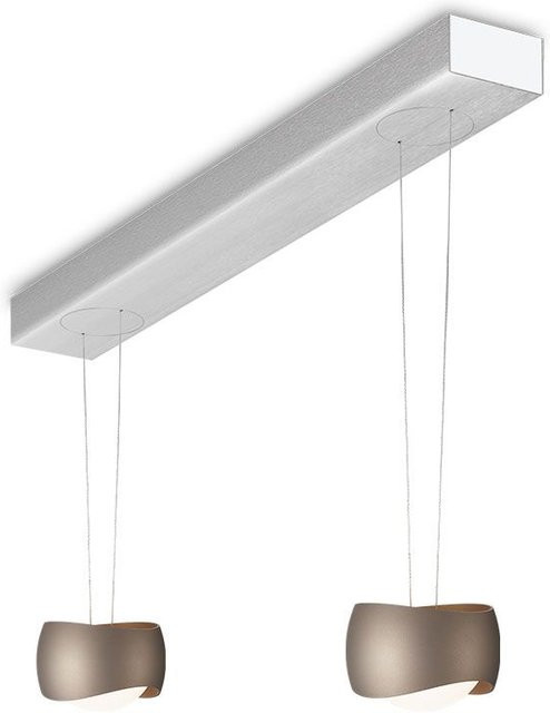 Oligo Curved Slack-Line LED-Pendelleuchte 2-flammig in Brazilian Brown aus gebürstetem Aluminium mit Tunable White (2200K - 5000K) und Casambi-Steuerung - Bild 1