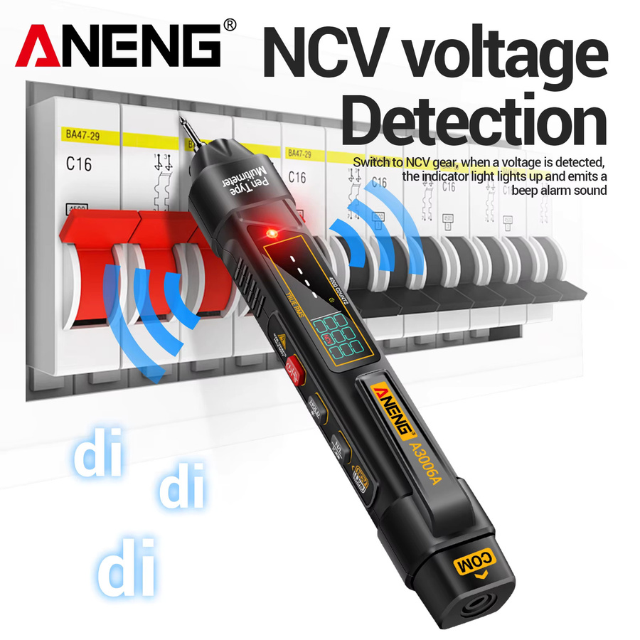 ANENG A3006A VA Multimeter mit umkehrbarem Display, automatischer Bereichswahl, 4000 Zählungen, 600V, NCV, Frequenz, Kapazität und Durchgangsprüfung - Bild 5