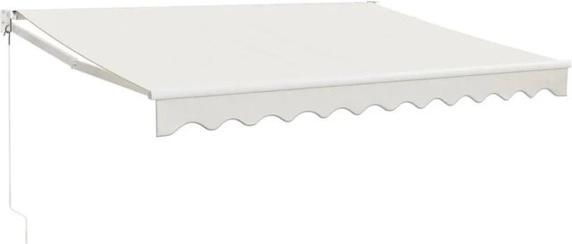 vidaXL Einziehbare Markise aus Aluminium und Polyester in Creme, B x T: 3,5 x 2,5 m - Bild 1
