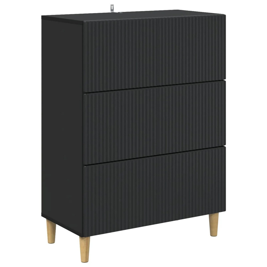 vidaXL Schubladenschrank Schwarz in Vintage-Optik aus MDF, B/T/H: 66 x 34,5 x 90 cm - Bild 2