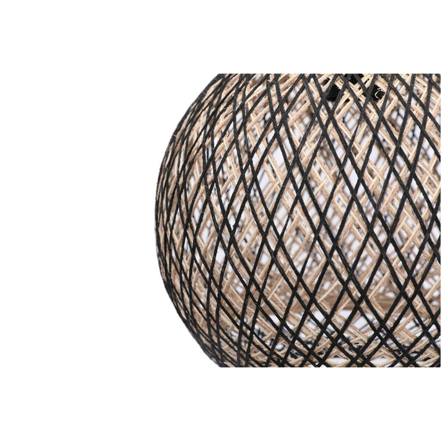 Opviq Pendelleuchte in Schwarz und Beige aus Jute und Metall mit E27 Fassung, B/H/T: 22 x 55 x 24 cm - Bild 4