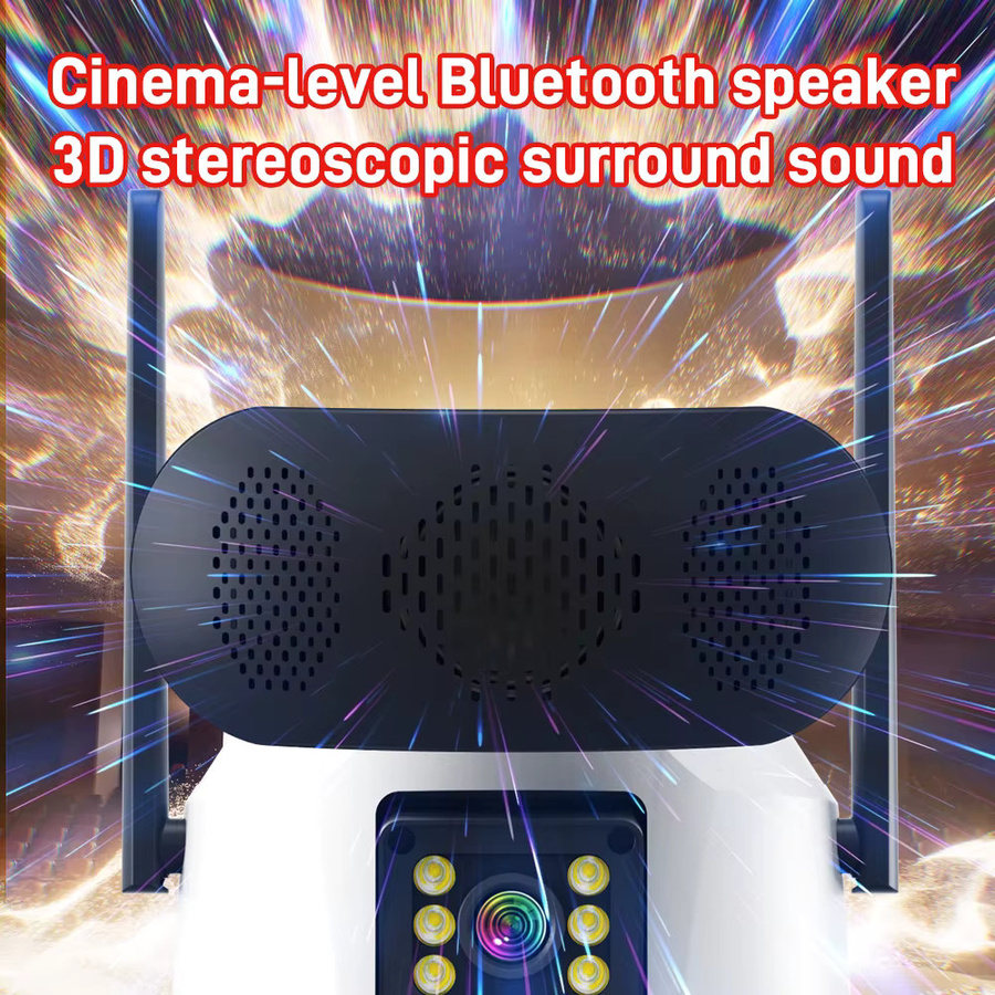 Overscam 4K Dual Lens Wifi PTZ IP-Überwachungskamera mit 50X Zoom, Human Detection und Bluetooth-Lautsprecher, Weiß - Bild 5