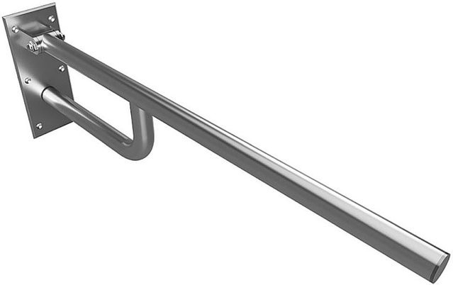 Brillantbad BELP Stützklappgriff aus Edelstahl gebürstet in Silber, B/T/H: 10,0 x 25,0 x 76,0 cm, 120 kg Traglast für Bad und WC - Bild 1