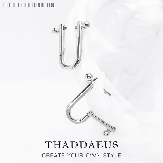 Thaddaeus Creolen-Ohrring-Kugel, 925 Sterlingsilber, Unisex - Bild 1