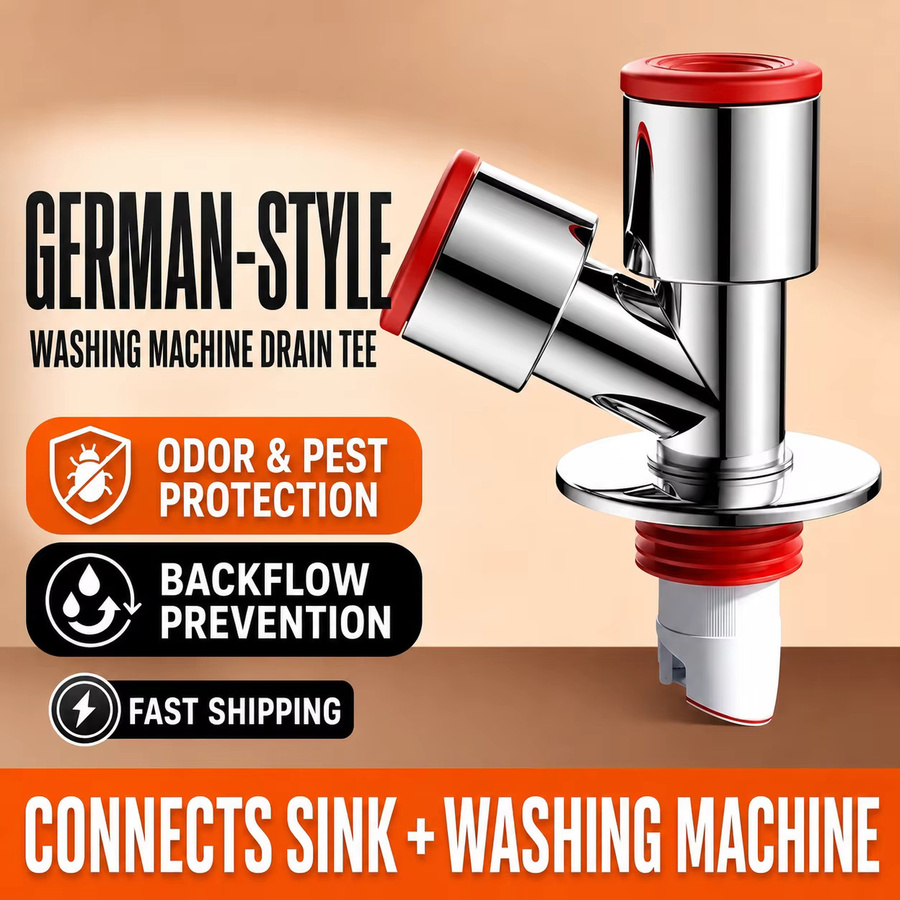 LITERE SANITARY WARE Waschmaschinen-Abfluss-T-Stück mit Geruchssperre und Rückflussverhinderer aus PVC in Silber - Bild 4