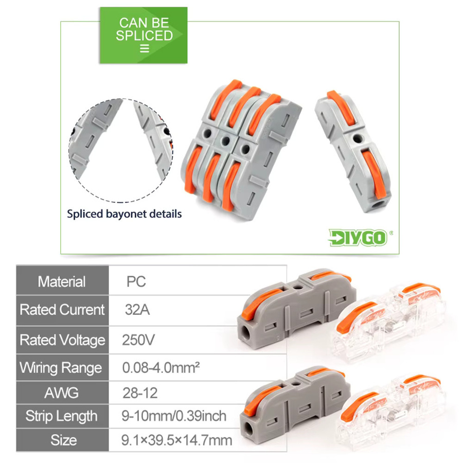 DIY GO Schnellverbinder Set mit Hebelklemmen für elektrische Steckverbinder 28-12 AWG - Bild 2