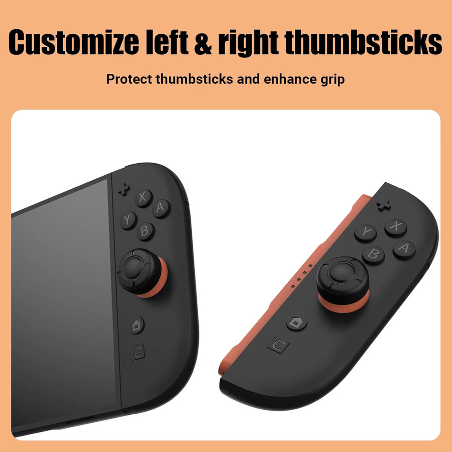 SZKOSTON 6er-Set Daumengriffkappen für Switch 2 Controller – Silikonabdeckungen für Analogsticks mit unterschiedlichen Höhen – Gaming-Zubehör - Bild 4