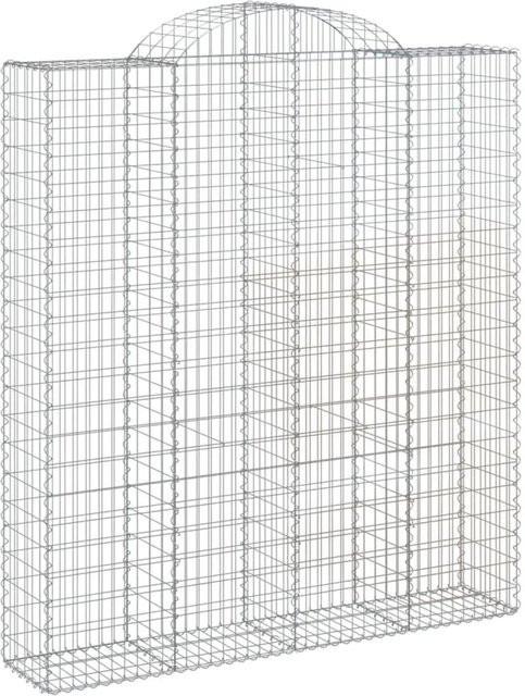 vidaXL Gabionen mit Hochbogen Set aus verzinktem Eisen in Silber, 5 Stück, B/T/H: 200 x 50 x 220/240 cm - Bild 1