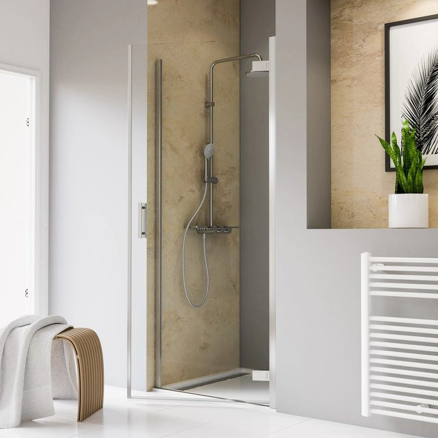 Schulte Drehtür Toura Plus Glas Wandmontage silber, B: 90 cm, H: 200 cm - Bild 1