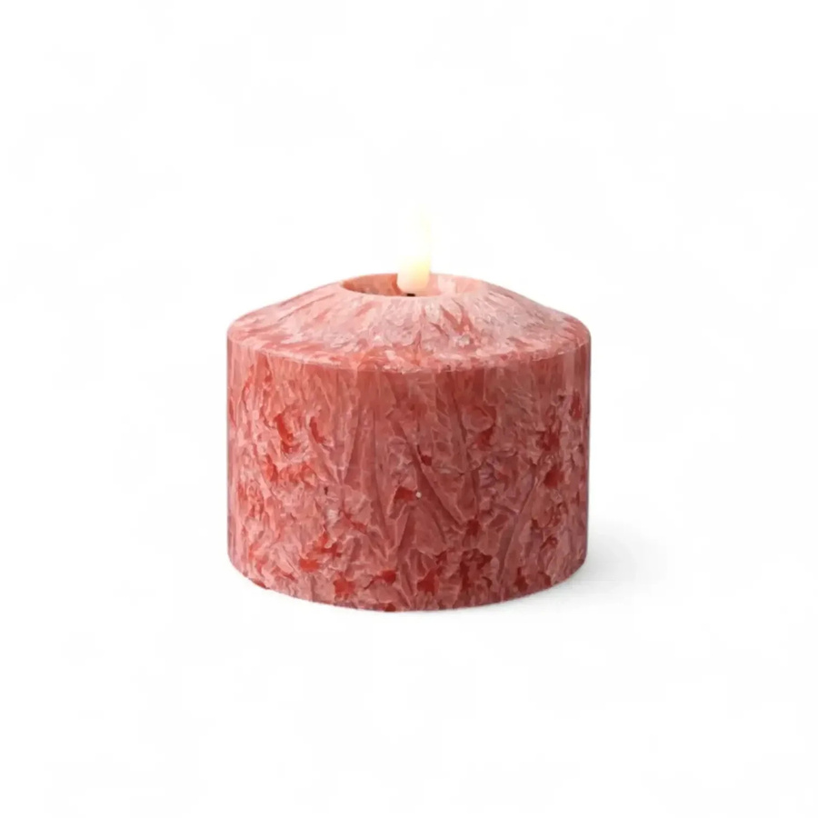 Mansion atmosphere LED-Kerze Marble in Rot mit Flicker-Effekt, Höhe: 10 cm, Durchmesser: 7,5 cm - Bild 1