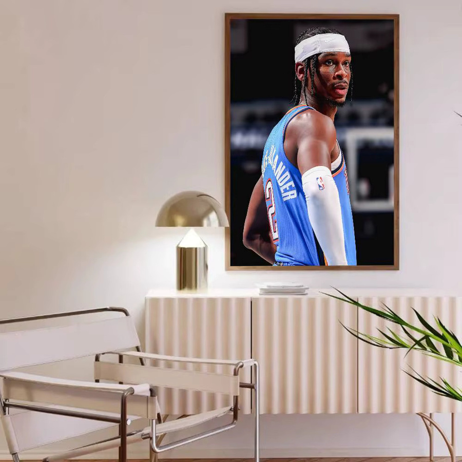 S-Shai G-Gilgeous-Alexander Poster, selbstklebender Kunst-Aufkleber aus wasserfestem Papier in Mehrfarbig, Rechteckig - Bild 6