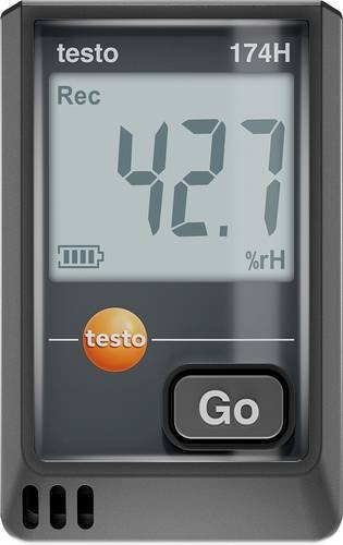 Testo 0572 1741 02 174 Temperatur- und Luftfeuchte-Datenlogger in Schwarz mit Messbereich -20 bis 70°C und 0 bis 100% rF - Bild 1