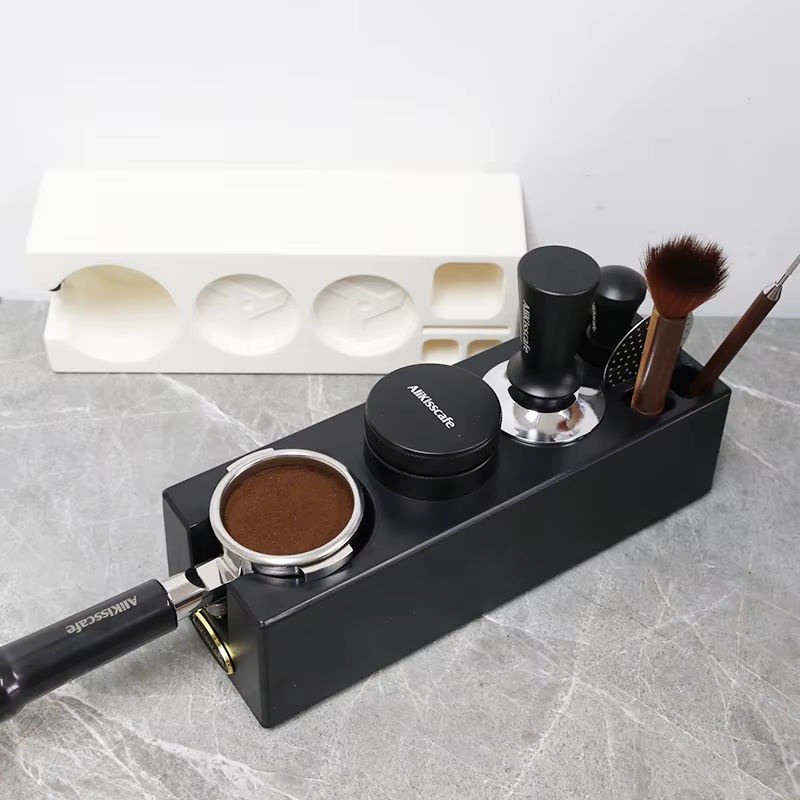 ALIKISSCAFE Espresso Tamping Station und Tamper Distributor Stand in Schwarz für 51mm, 54mm und 58mm Siebträger Barista Kaffee Zubehör - Bild 6