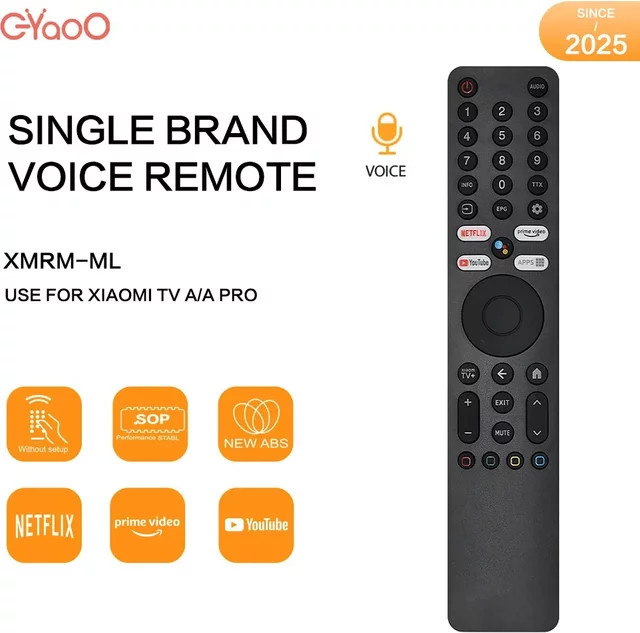 Xiaomi XMRM-ML Smart Voice TV Fernbedienung für Android TV in Schwarz - Bild 1