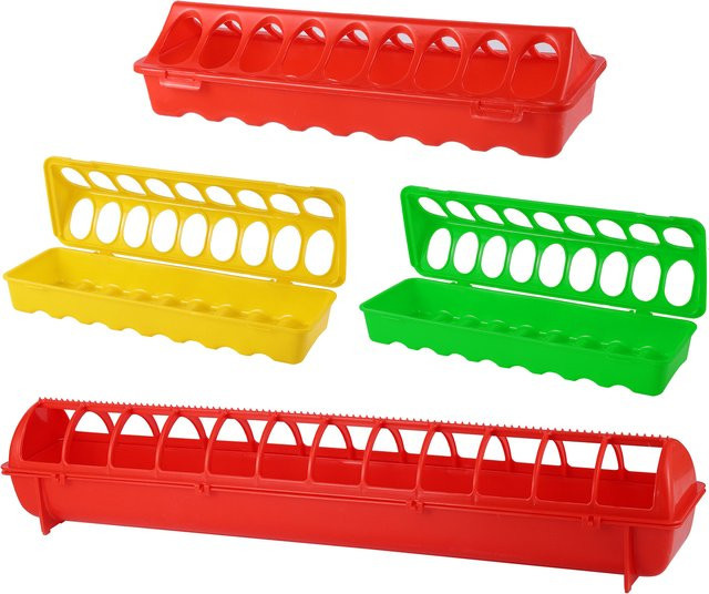 Hochwertiger Kunststoff-Flip-Top-Futterspender für Geflügel und Fasanen als Futtertrog oder Futtereimer für Küken - Bild 1