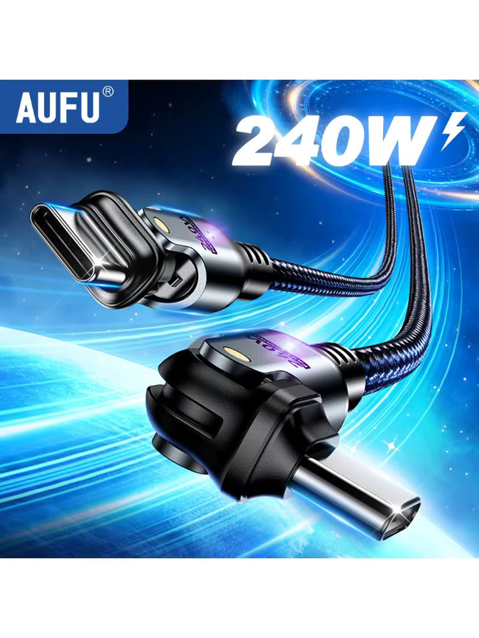 AUFU USB Typ C Ladekabel 240W 5A PD3.1 Schnellladekabel Schwarz - Bild 6