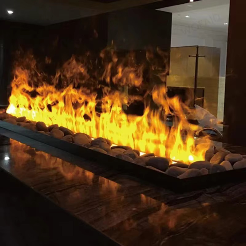 WOFAID Elektrischer Kamin mit künstlichen Flammen und Luftbefeuchter, ultradünnes Design als TV-Ständer für dein Wohnzimmer, Schwarz - Bild 2