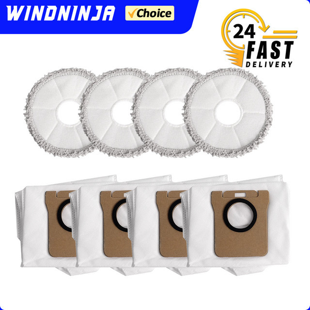 Dreame Ersatzteil-Set mit Staubbeuteln und auslaufsicheren Wischpads in Weiß für Xiaomi X20 Plus, X20 Max, X10+, Dreame L10 Ultra, L20 Ultra, L30 Ultra, Mijia M30S und M40 - Bild 1