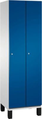 C+P Spind Cambio mit 2 Abteilen auf Füßen, lichtgrau/enzianblau, B: 60 cm, T: 52,5 cm, H: 198 cm - Bild 1