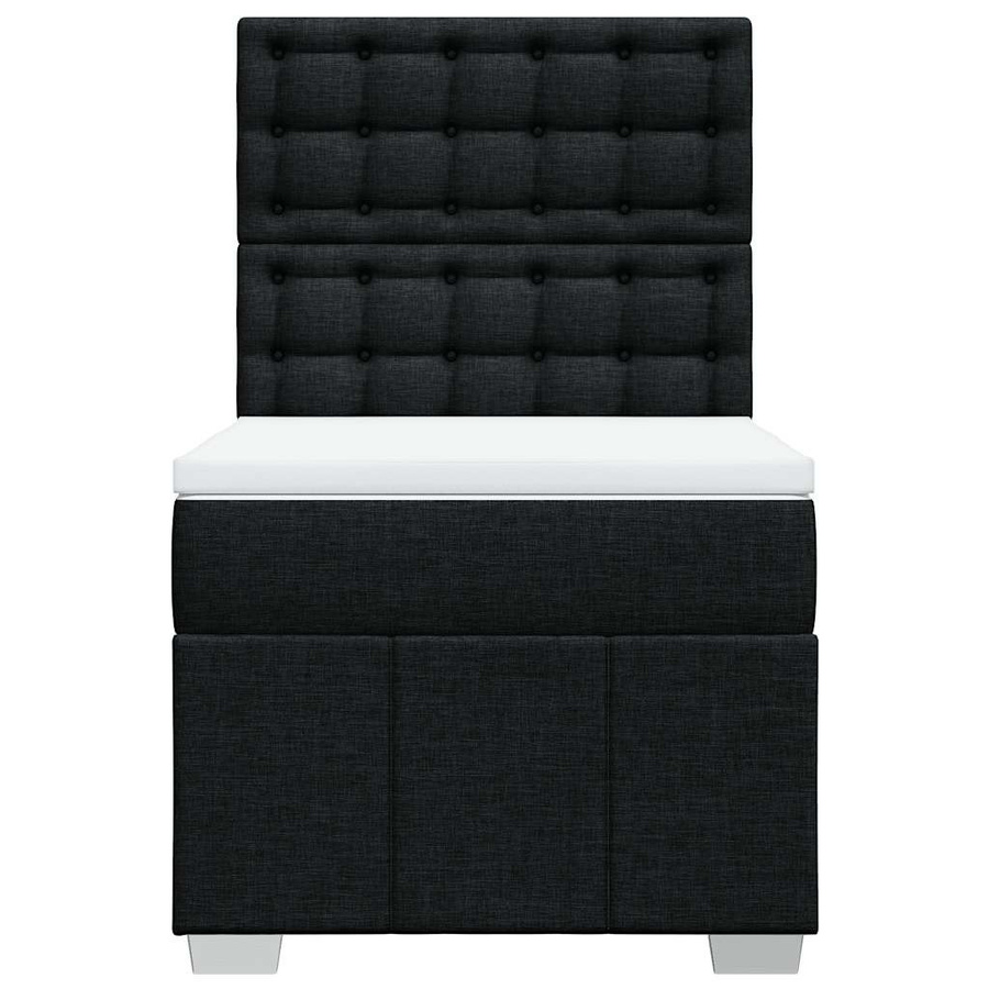 vidaXL Boxspringbett mit Matratze und USB-Ladeport in Schwarz, B/T/H: 80 x 200 x 140,5 cm - Bild 3