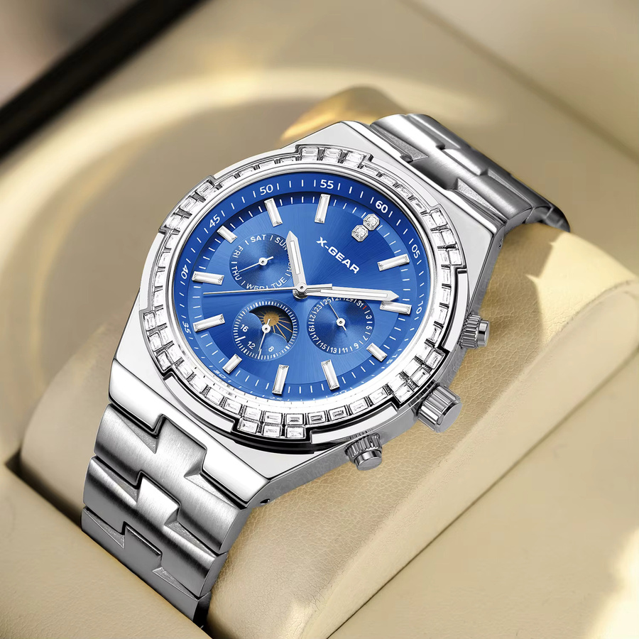 X-GEAR Armbanduhr Automatik, Edelstahl, Blau, Herren - Bild 1