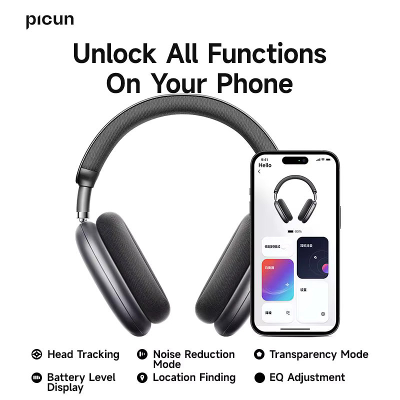 Picun F8 Pro ANC Drahtlose Bluetooth Kopfhörer mit 3D Spatial Audio, Kopf-Tracking und -52dB Geräuschunterdrückung - Bild 4