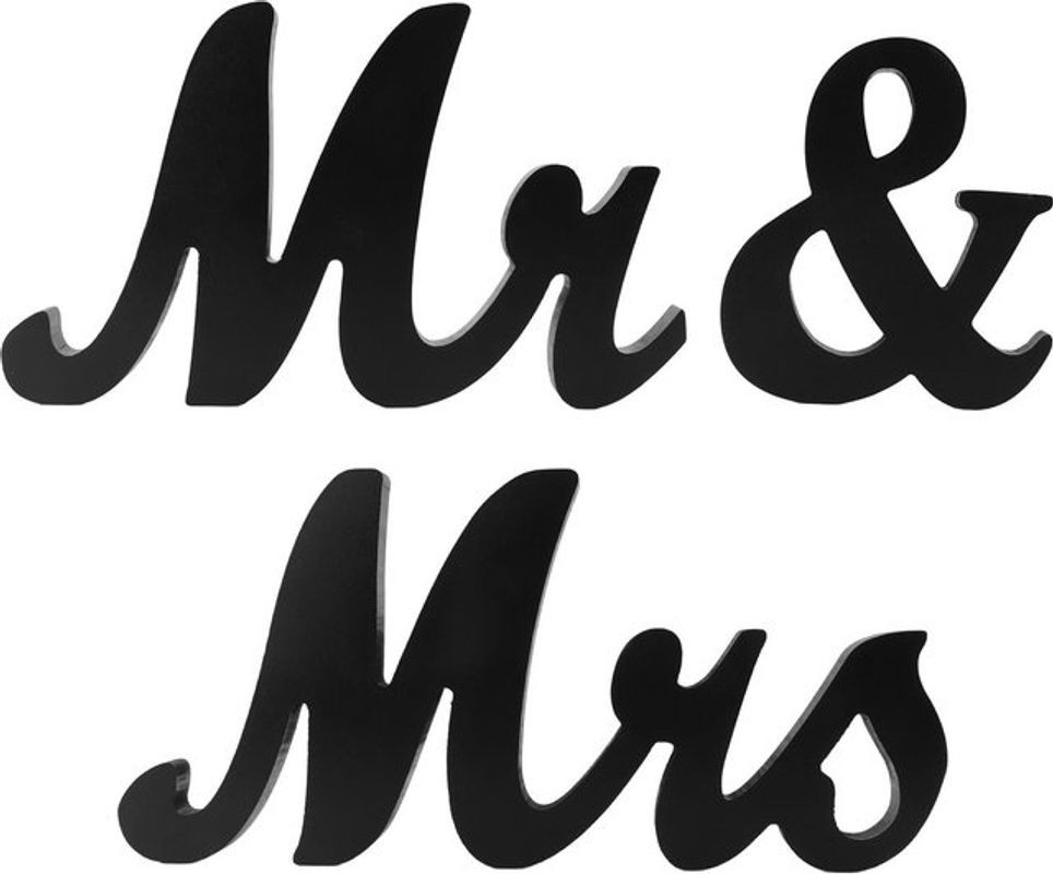 GoolRC Buchstabendekoration Mr and Mrs Schild aus Holz und Faserplatte in rustikalem Design - Bild 1
