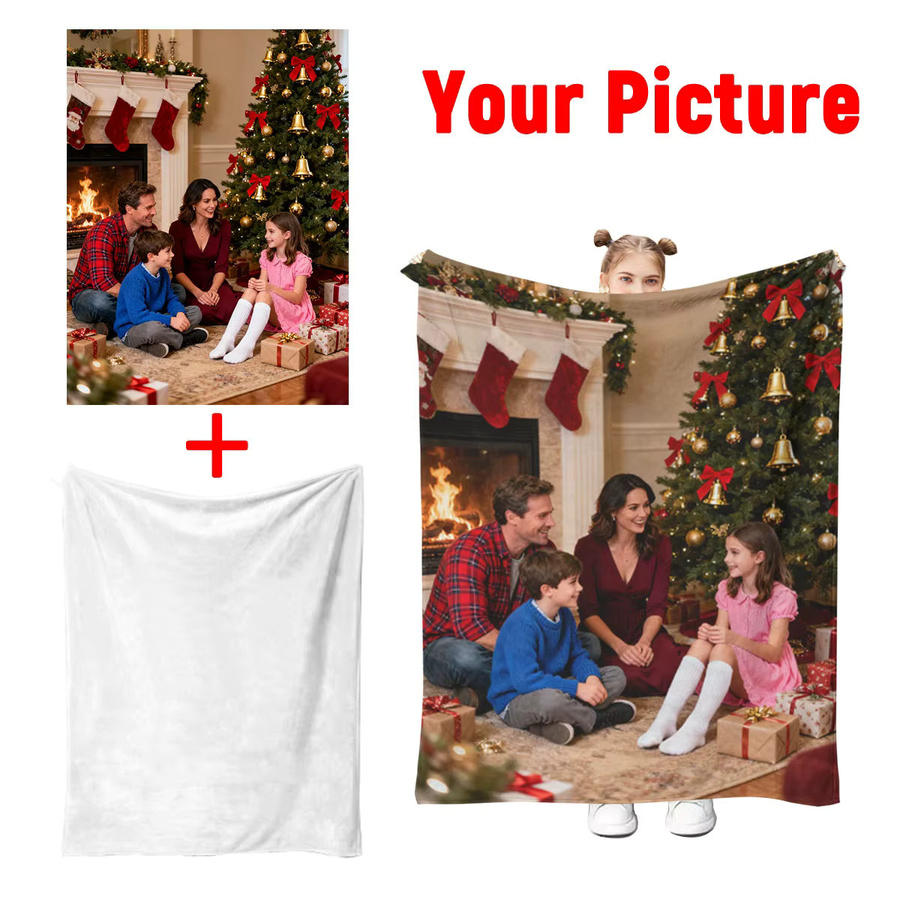 SRH Flanelldecke mit Weihnachtsmotiv aus 100 % Polyester, superwarm und maschinenwaschbar - Bild 2