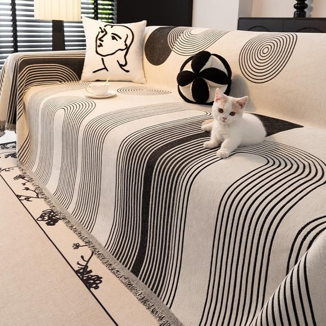 Super Six Chenille Sofabezugstoff in Grau, waschbarer und fleckenbeständiger Sofadeckenbezug, B/B: 180 x 130 cm - Bild 1