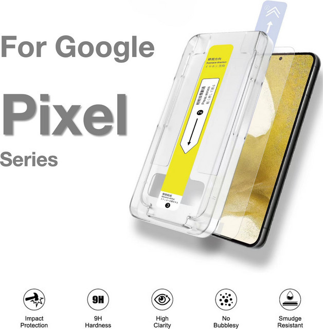 Google Pixel Displayschutzfolie aus gehärtetem Glas transparent mit Installationskit - Bild 1