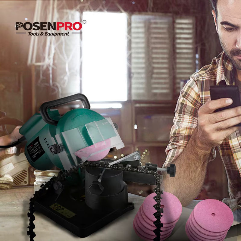 POSENPRO Elektrischer Kettensägenschärfer 220W mit 4 Zoll Schärfvorrichtung in Grün - Bild 4