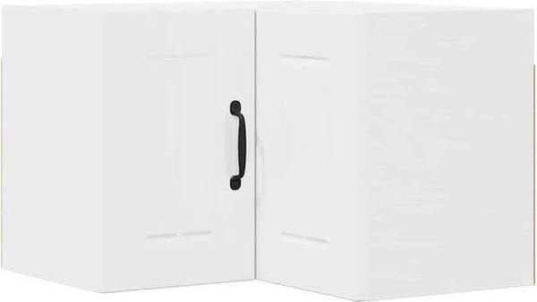 vidaXL Kücheneckschrank in Hochglanz Weiß mit Scharniertüren und Regalböden, B/T/H: 57 x 40 x 57 cm
