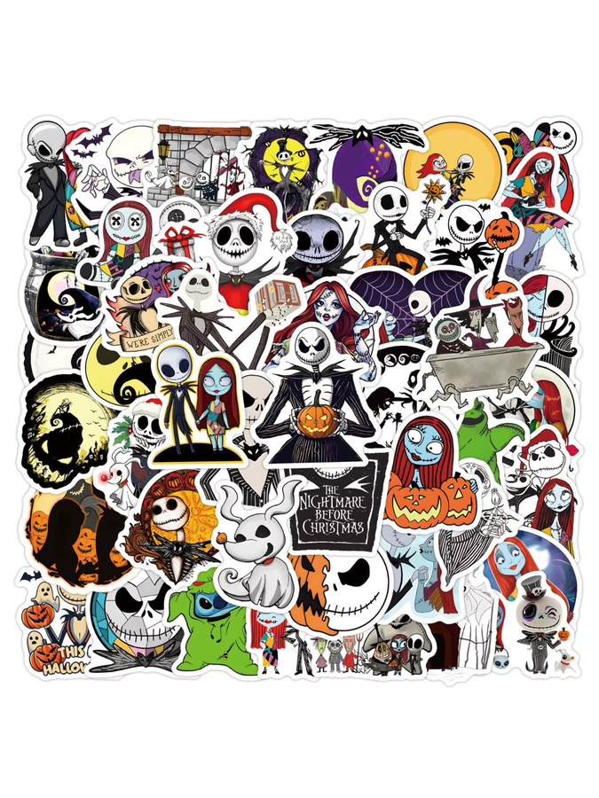 60 Stück Halloween Nightmare Before Christmas wasserfeste Aufkleber Multicolor von Bandai - Bild 4