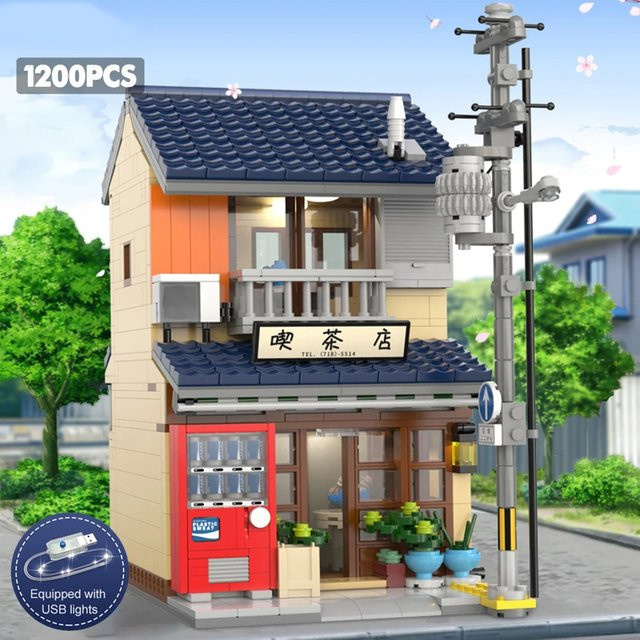 AMAZINGBLOKS Japanisches Teehaus Baustein-Set, 1200 Teile, mit Beleuchtung - Bild 1