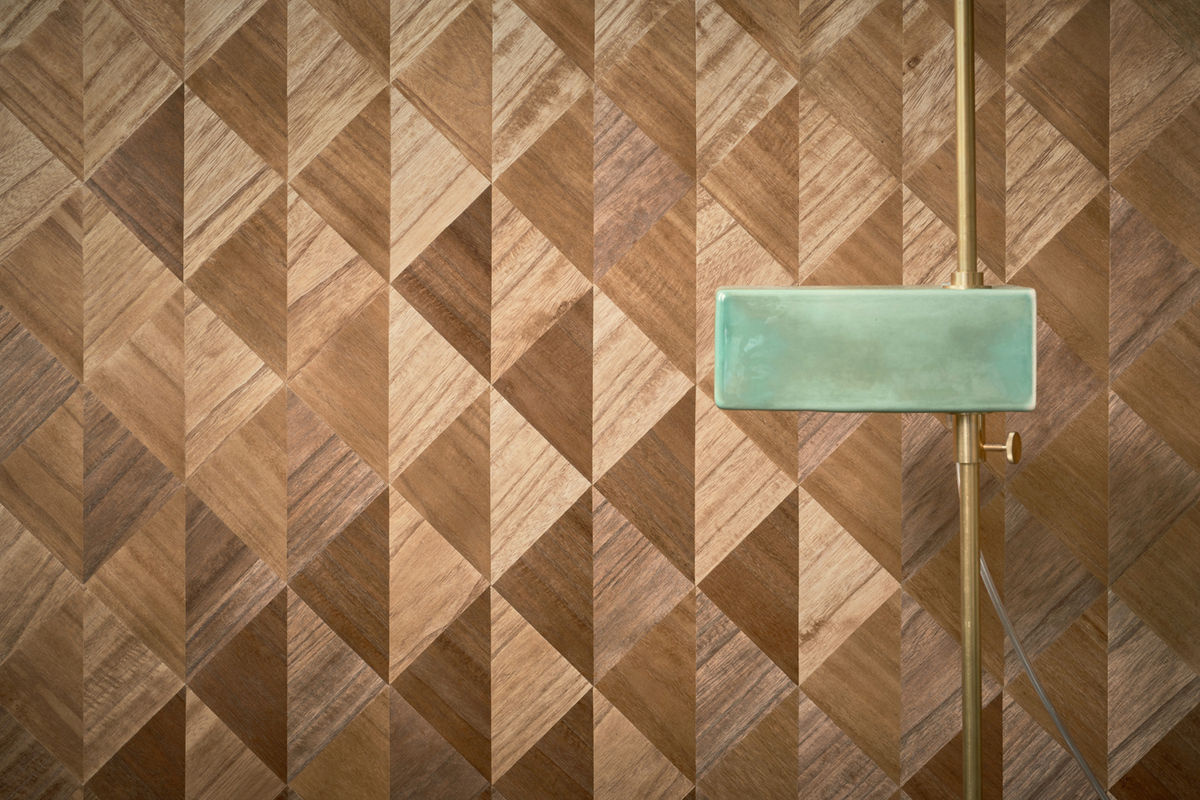 CMO Paris Tapete Bois Dégradé in Tabac mit abstraktem geometrischem Design aus Vlies - Bild 2
