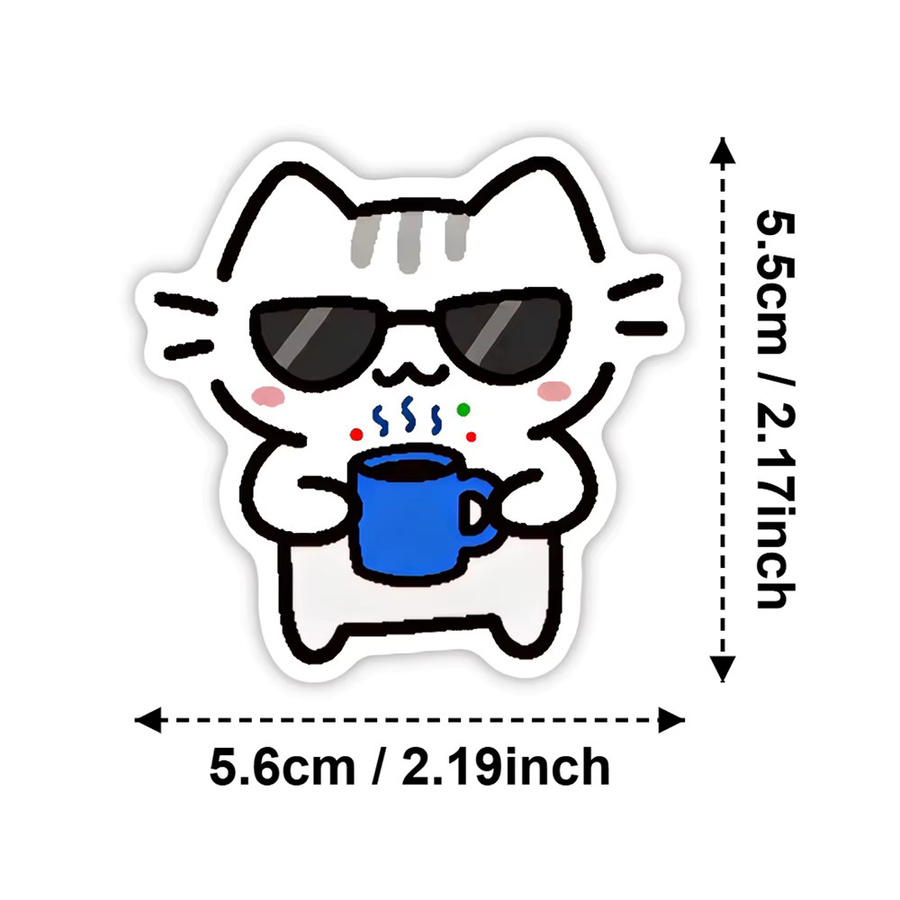 Rspctou Cartoon-Aufkleber Basil Kitten Katzen-Motiv, 10-teiliges Set, multicolour - Bild 2