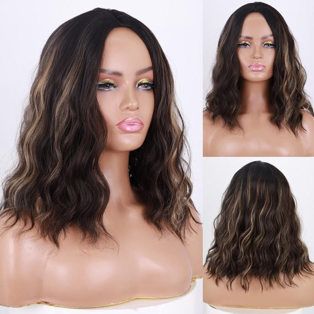 LISI HAIR Damen-Perücke, synthetische Fasern, gewellt, Ombré-Grau, Lila - Bild 1